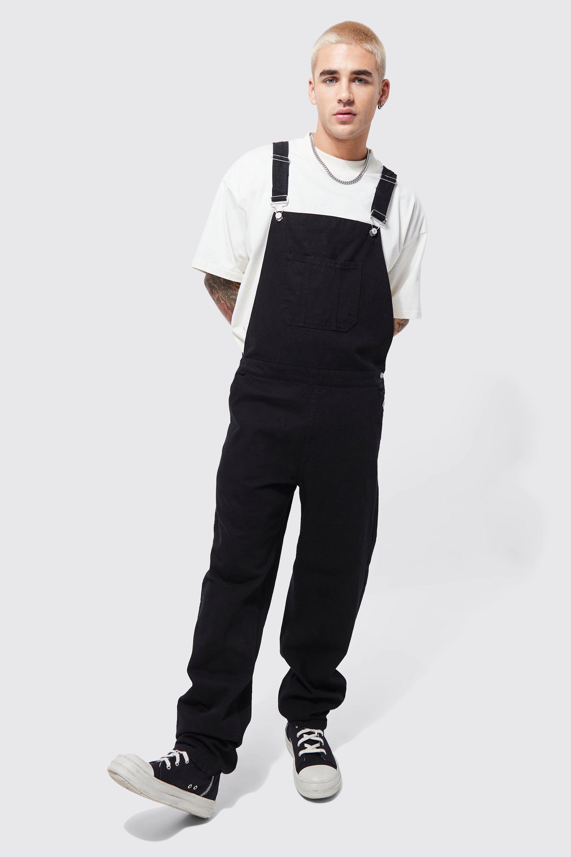 Relaxed Fit Full Length Dungarees boohooMAN IE